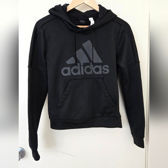 adidas Sweaters - adidas Womens Athletics Team Issue Fleece Logo Pull Over Hoody Black NWOT